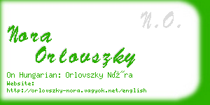 nora orlovszky business card